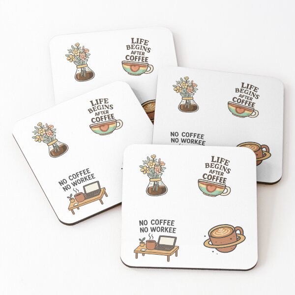 Item preview, Aesthetic Coffee Lover Sticker Set – Chemex, Quotes & Cosmic Cup designed and sold by Created by Aia.