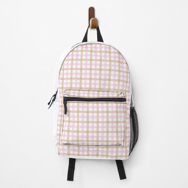 Item preview, Caramel Brown and Pretty Pink Gingham Plaid Print designed and sold by Daniel Bevis Design.