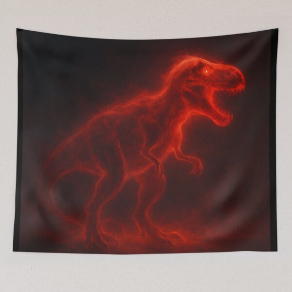 Item preview, Spectral T-Rex – Red Ghost Beast in the Smoke designed and sold by PixelPunx.