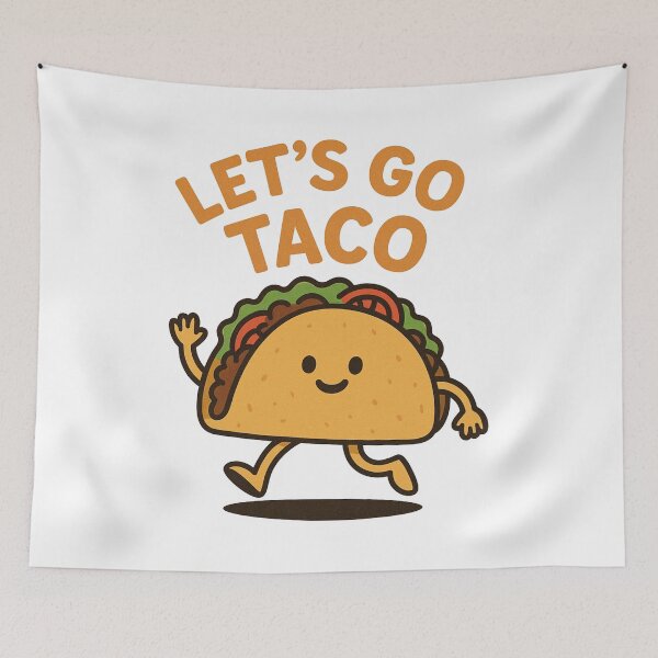 Item preview, Let’s Go Taco – Funny Kawaii Taco Character for Food Lovers designed and sold by Dokak Shop.
