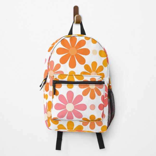 Item preview, 60's Retro Flowers in Orange, Yellow, and Pink designed and sold by ArtFactoryAI.