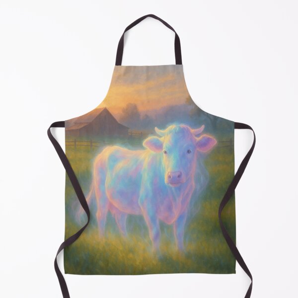Item preview, Ghost Cow at Sunrise – Dreamlike Pastel Farm Scene designed and sold by PixelPunx.