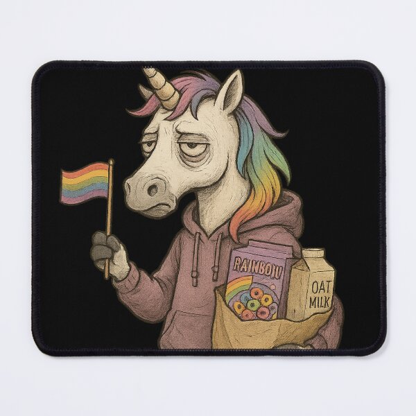 Item preview, Tired Queer Unicorn – Grocery Run Pride Edition designed and sold by TeesAndSass.