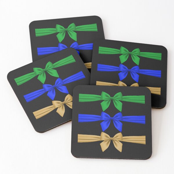 Item preview, Green, Blue & Gold Satin Bow Sticker Set designed and sold by larissa-myrie.