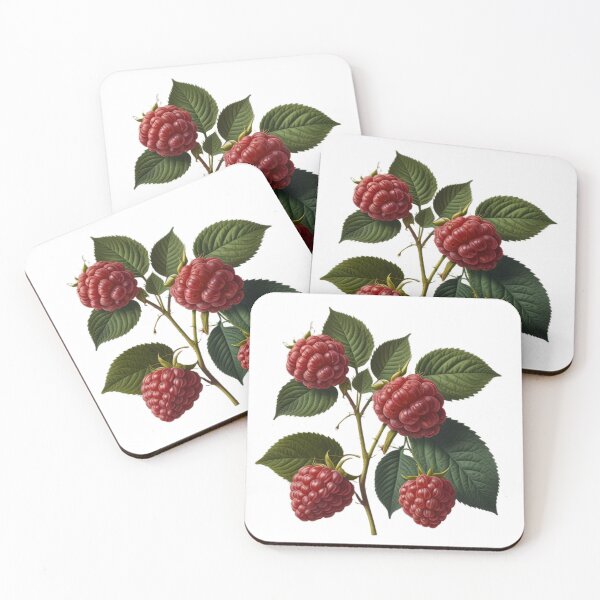 Item preview, Minimalistic illustration of delicious raspberries on a branch designed and sold by Simple Nature Studio.