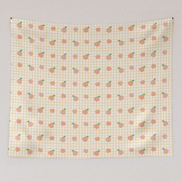 Item preview, Peaches & Gingham Print designed and sold by Daniel Bevis Design.