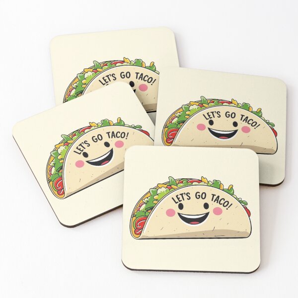 Item preview, Let’s Go Taco! Cute Smiling Taco Face – Funny Food Pun Design designed and sold by Dokak Shop.