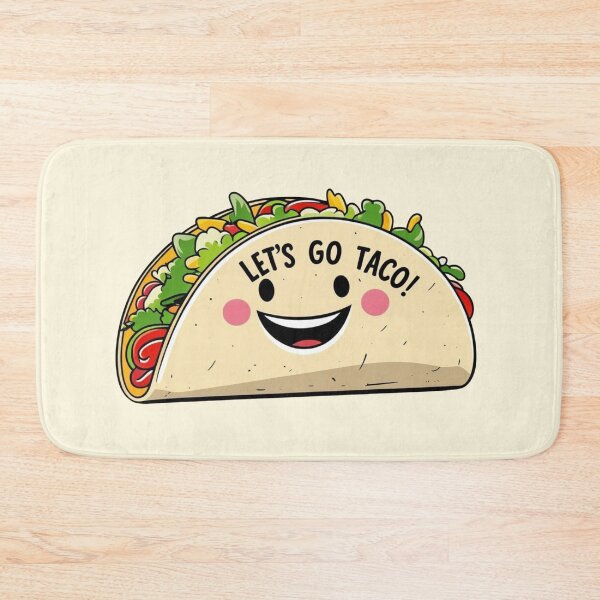 Item preview, Let’s Go Taco! Cute Smiling Taco Face – Funny Food Pun Design designed and sold by Dokak Shop.