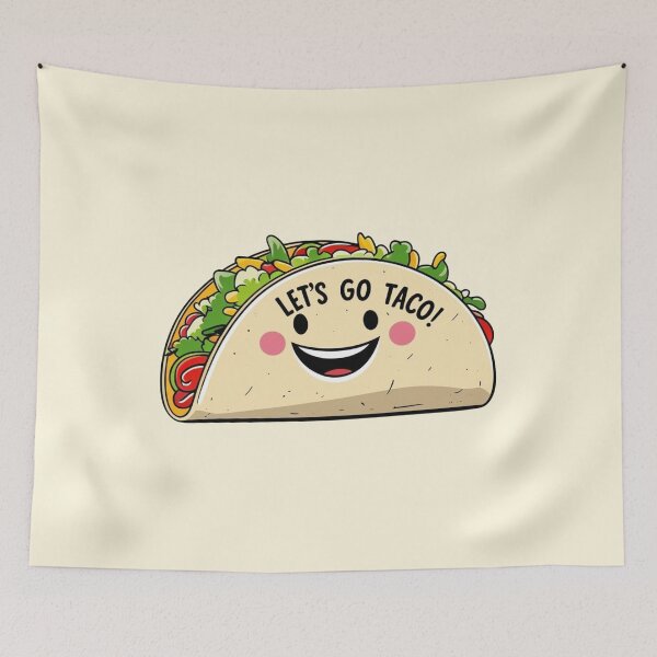 Item preview, Let’s Go Taco! Cute Smiling Taco Face – Funny Food Pun Design designed and sold by Dokak Shop.