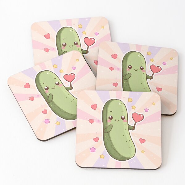 Item preview, Kawaii Pickle of Love – Cute Funny Pickle Holding Heart designed and sold by Jane-Phoenix.
