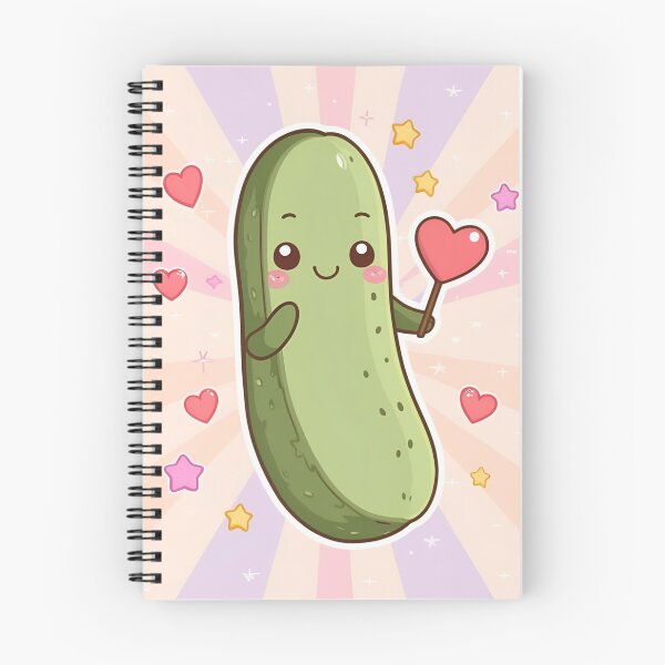 Aperçu de l'œuvre Cornichon Kawaii de l'Amour – Cornichon mignon et drôle tenant un cœur créée et vendue par Jane-Phoenix.