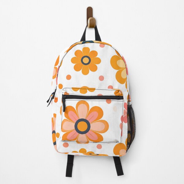 Item preview, 60's Retro Flowers in Orange, Yellow, and Pink designed and sold by ArtFactoryAI.