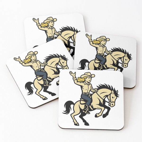 Item preview, Cowgirl Tough on a rearing buckskin horse designed and sold by OnlyTheWest.