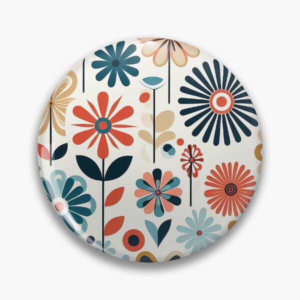 Item preview, 60's Retro Flowers Pattern designed and sold by ArtFactoryAI.