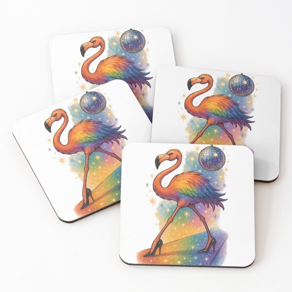 Item preview, Rainbow Disco Flamingo in Heels – Queer Pride Party Bird designed and sold by TeesAndSass.