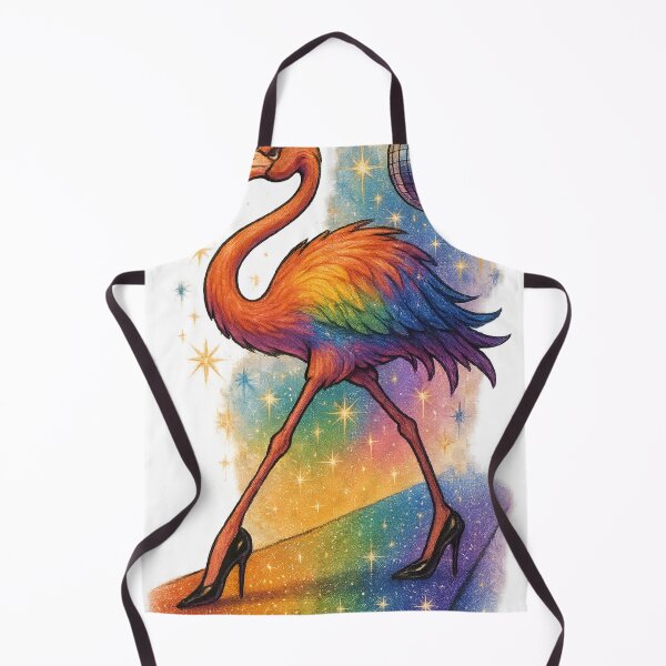 Item preview, Rainbow Disco Flamingo in Heels – Queer Pride Party Bird designed and sold by TeesAndSass.