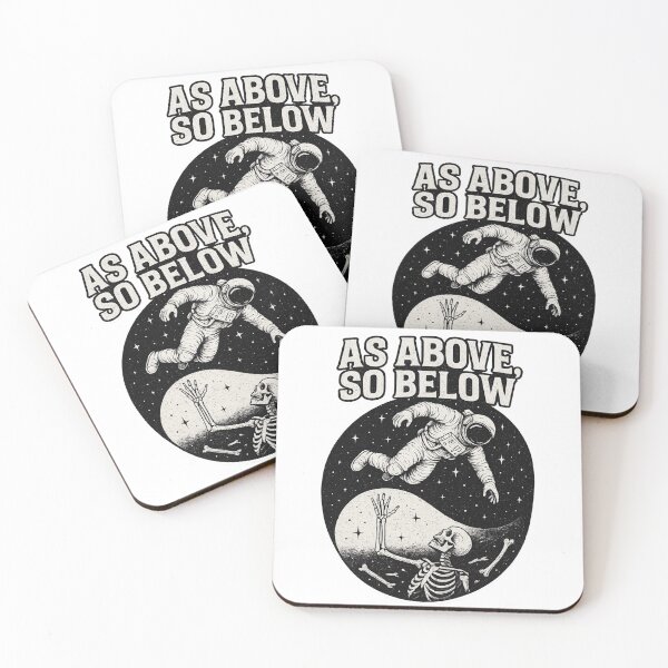 Item preview, As Above So Below Astronaut Skeleton Yin Yang designed and sold by TheoVerse.