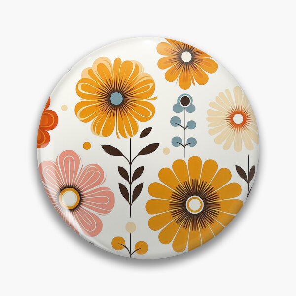 Item preview, 60's Retro Flowers Pattern designed and sold by ArtFactoryAI.