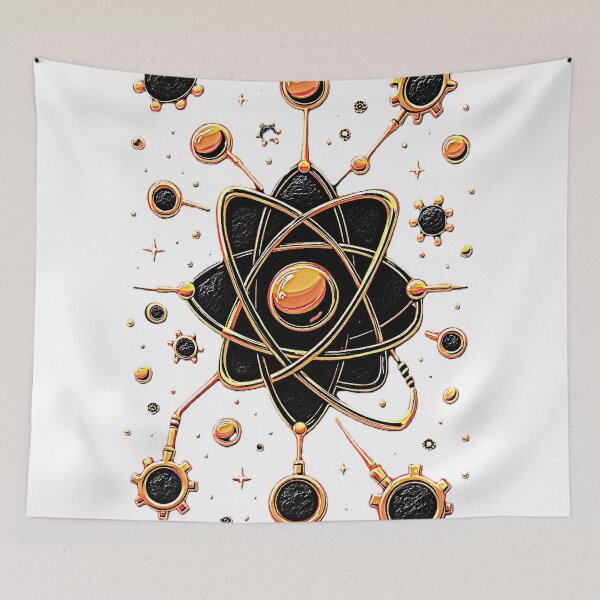Item preview, Atomic Gear Core – Futuristic Neon Atom with Cosmic Tech Vibes designed and sold by Dark-Circuit-Haven.