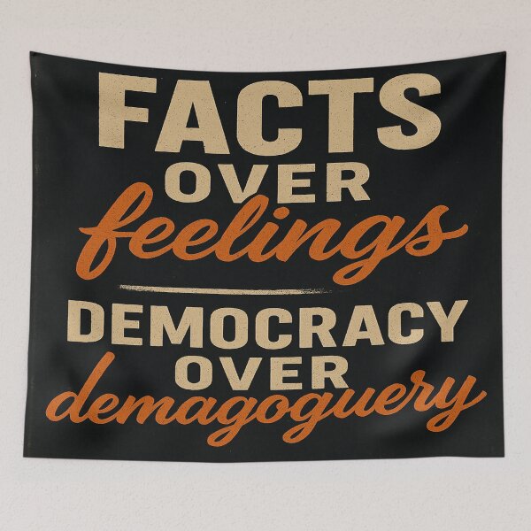 Item preview, Facts Over Feelings, Democracy Over Demagoguery designed and sold by Owcomm.