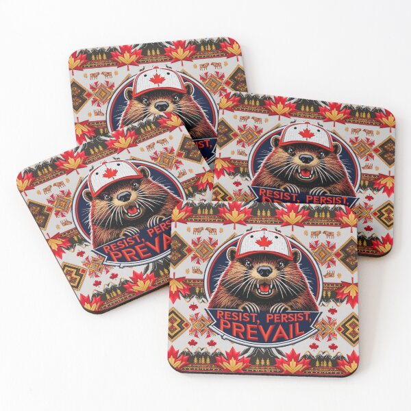 Item preview, Resist Persist Prevail Beaver Embroidered Patch  Canadian Pride Design designed and sold by ArtDesignTp.