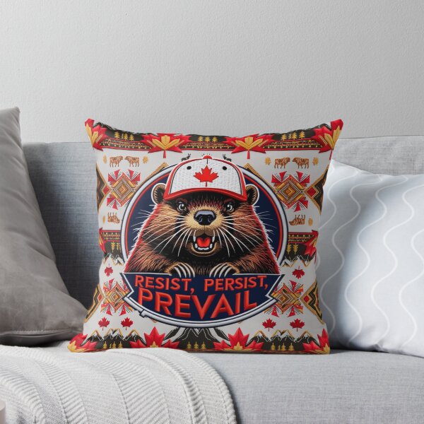 Item preview, Resist Persist Prevail Beaver Embroidered Patch  Canadian Pride Design designed and sold by ArtDesignTp.