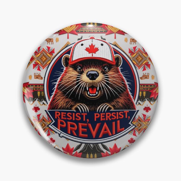 Item preview, Resist Persist Prevail Beaver Embroidered Patch  Canadian Pride Design designed and sold by ArtDesignTp.