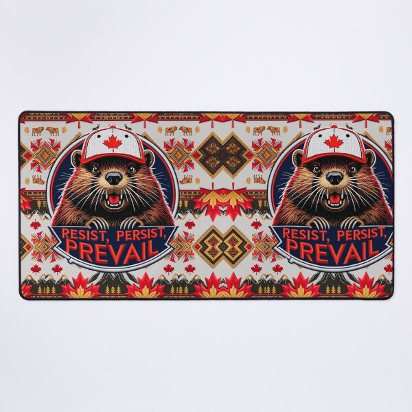Item preview, Resist Persist Prevail Beaver Embroidered Patch  Canadian Pride Design designed and sold by ArtDesignTp.