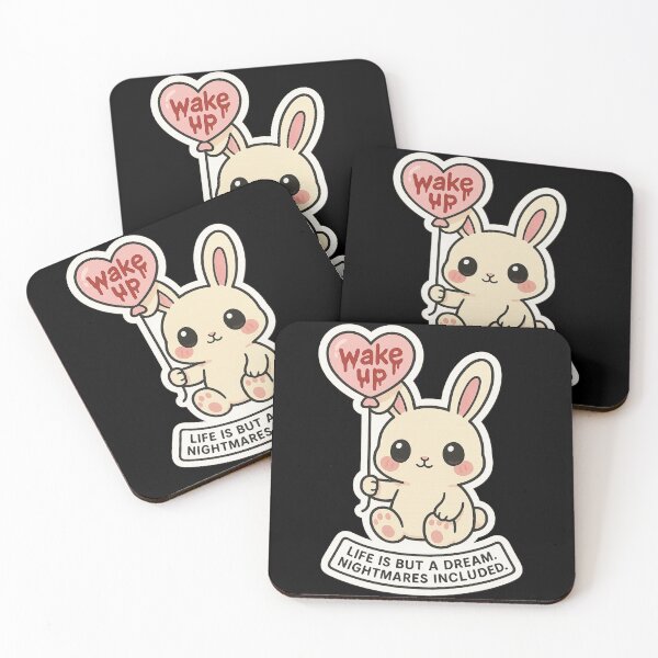 Item preview, Wake Up Bunny Life Is A Dream Sticker designed and sold by TheoVerse.