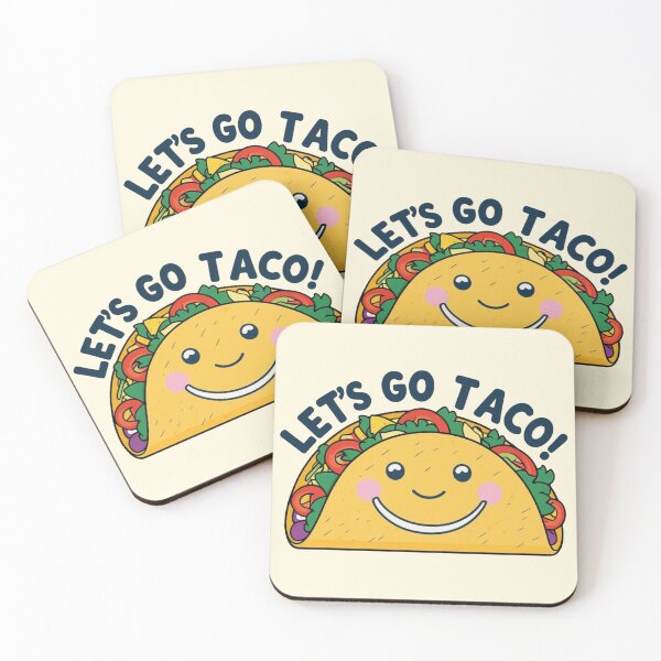 Item preview, Let’s Go Taco! Happy Cartoon Taco with Blushing Cheeks – Cute Food Design designed and sold by Dokak Shop.