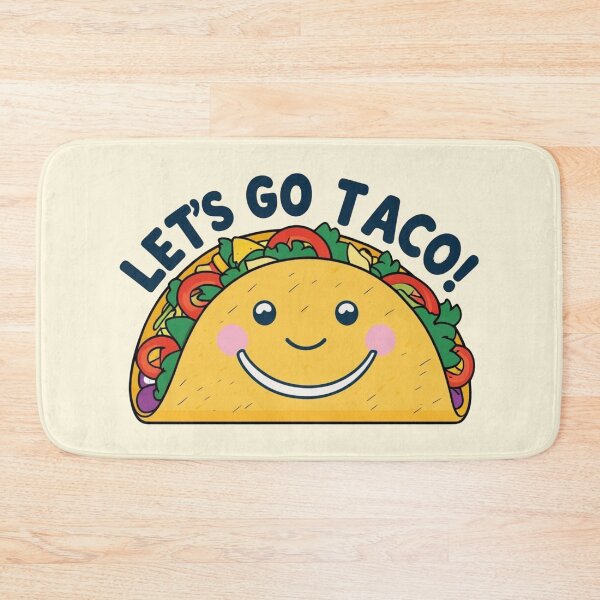 Item preview, Let’s Go Taco! Happy Cartoon Taco with Blushing Cheeks – Cute Food Design designed and sold by Dokak Shop.