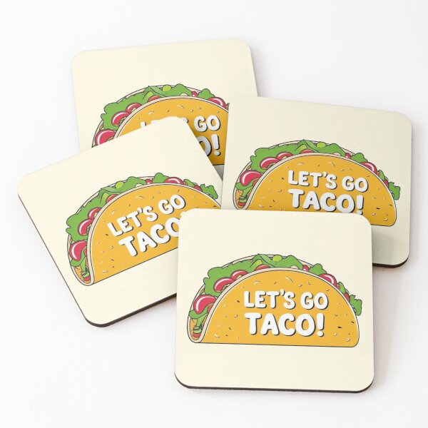 Item preview, Let’s Go Taco – Funny Taco Cartoon with Food Pun – Kawaii Mexican Food Art designed and sold by Dokak Shop.