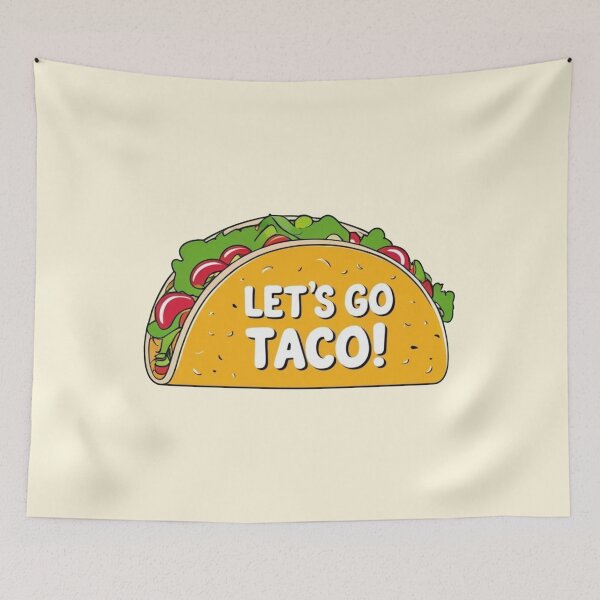 Item preview, Let’s Go Taco – Funny Taco Cartoon with Food Pun – Kawaii Mexican Food Art designed and sold by Dokak Shop.