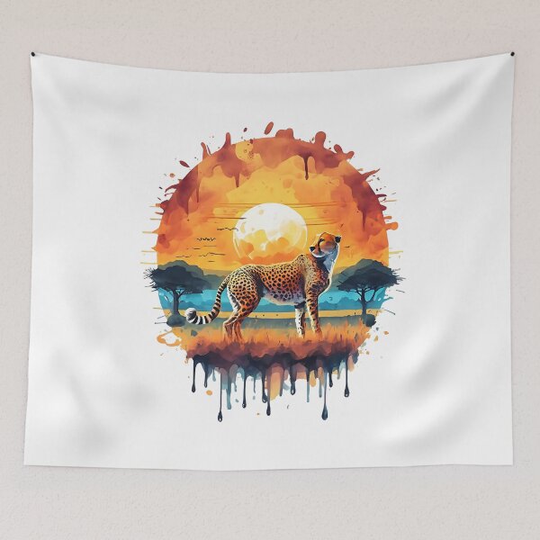 Item preview, Cheetah Roaming the savanna designed and sold by Ann Miu Deluxe.