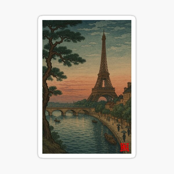 Item preview, Paris View - Utagawa Hiroshige Style designed and sold by NaokiMatsui.