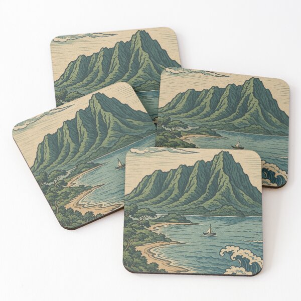 Item preview, Hawaiian Mountain & Beach - Katsushika Hokusai Style designed and sold by NaokiMatsui.