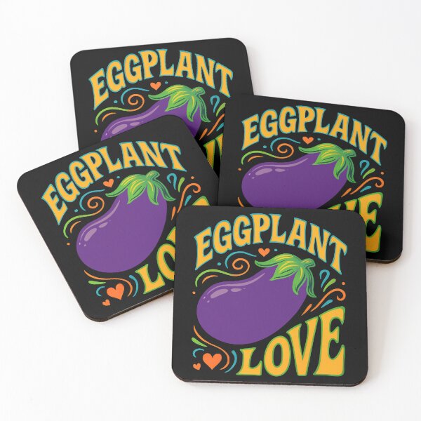 Item preview, Eggplant Love – Funky Retro Veggie Design designed and sold by ShineEyePirate.