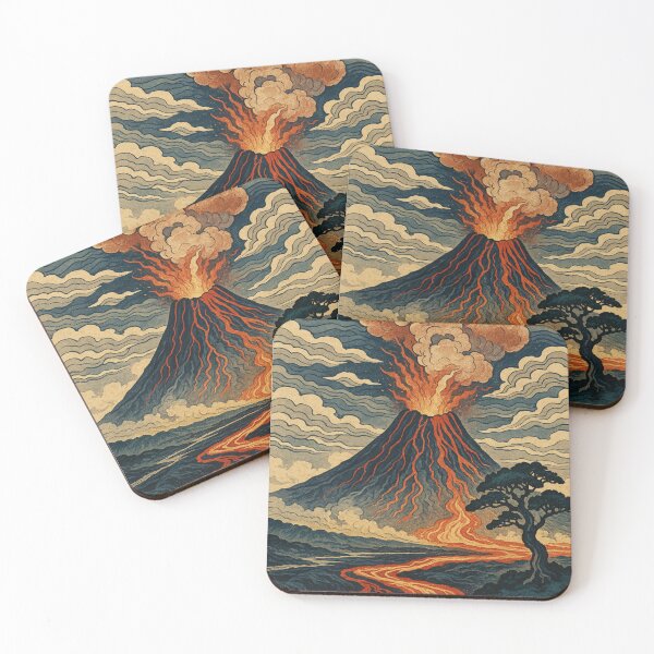 Item preview, Hawaiian Volcano - Katsushika Hokusai Style designed and sold by NaokiMatsui.