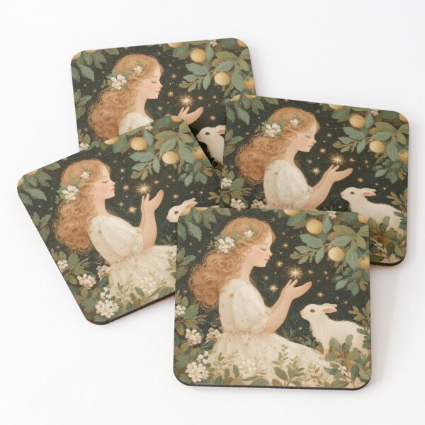 Item preview, Fairy and Star Bunny in a Golden Grove designed and sold by Magical Art Store.