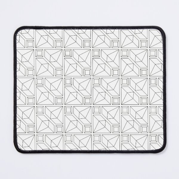 Item preview, Monochrome Gemstone Grid – White Background, Black Lines designed and sold by akbfradio.