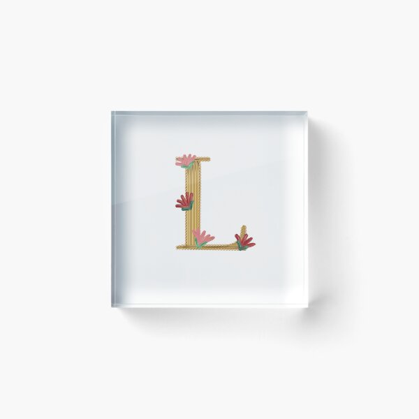 Item preview, L Monogram in Gold with Flowers  designed and sold by Peace502.