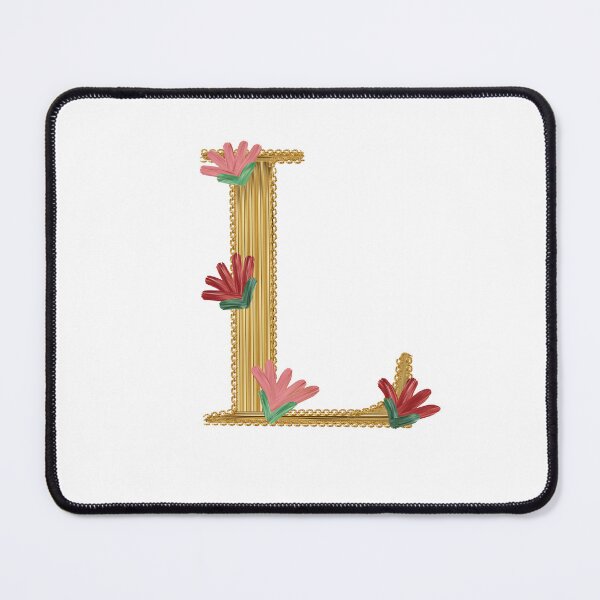 Item preview, L Monogram in Gold with Flowers designed and sold by Peace502.