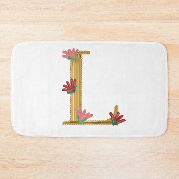Item preview, L Monogram in Gold with Flowers  designed and sold by Peace502.