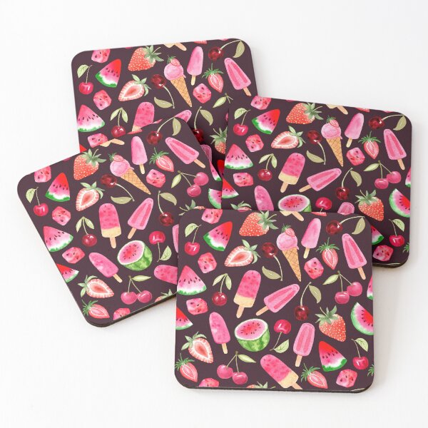 Item preview, Watercolor Summer Fruits and Ice Cream Pattern (Purple) designed and sold by andrebalest.art.