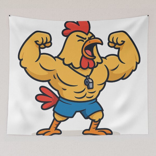 Item preview, Gym Chicken Buff Bird Flexing Muscles Gym Beast designed and sold by AIDesignByMiro.