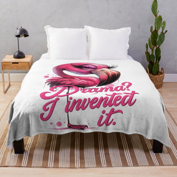 Item preview, Drama Queen Energy – Flamingo with Attitude in Bold Pink Lettering designed and sold by JenniferCreaArte .