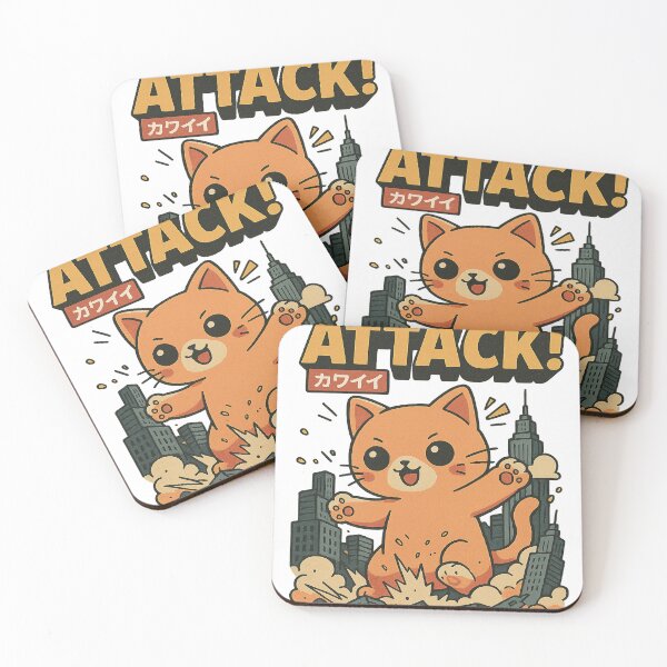 Item preview, Kawaii Cat Attack – Giant Japanese Style Kitten designed and sold by Kromgolcamis.