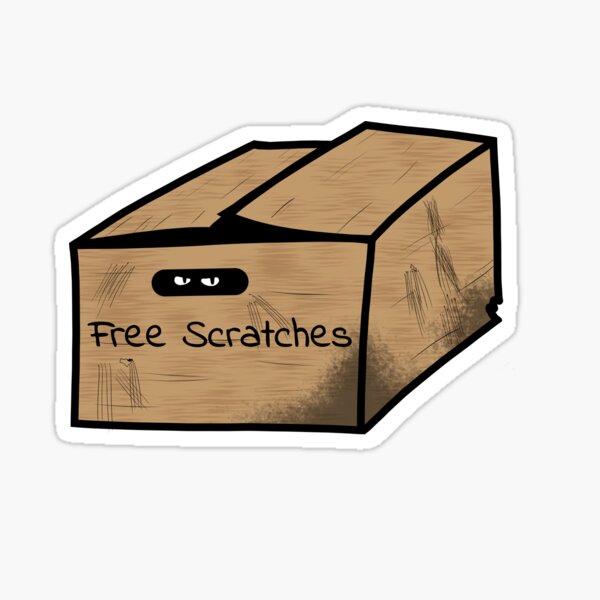 Item preview, Cat in a Cardboard Box (Free Scratches) designed and sold by BurningMonkey.