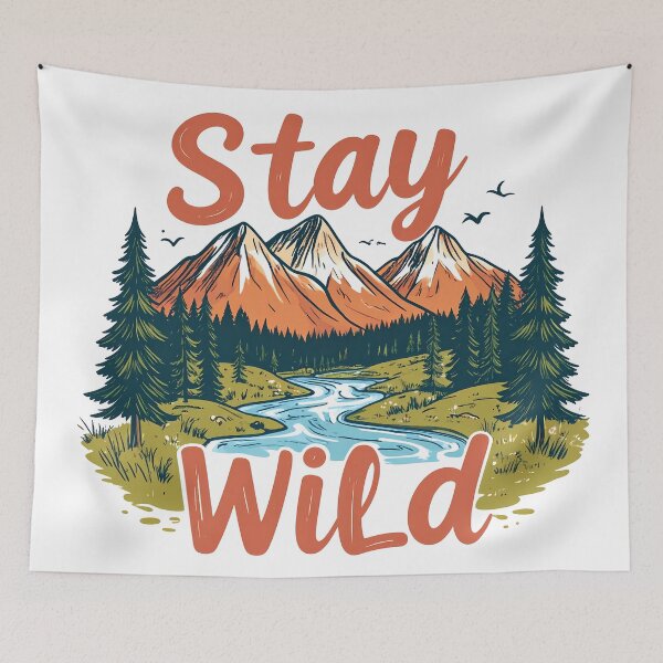 Item preview, Stay Wild Forest Mountain Escape Scenic designed and sold by AIDesignByMiro.