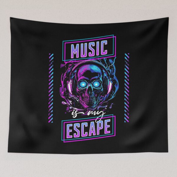 Item preview, Skull Headphones Music Is My Escape  designed and sold by GAZZA DESIGN.